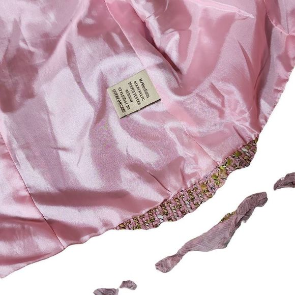 Sans Souci tweed frayed fringe wool blend Chanel vibes blazer sports coat - Picture 7 of 7